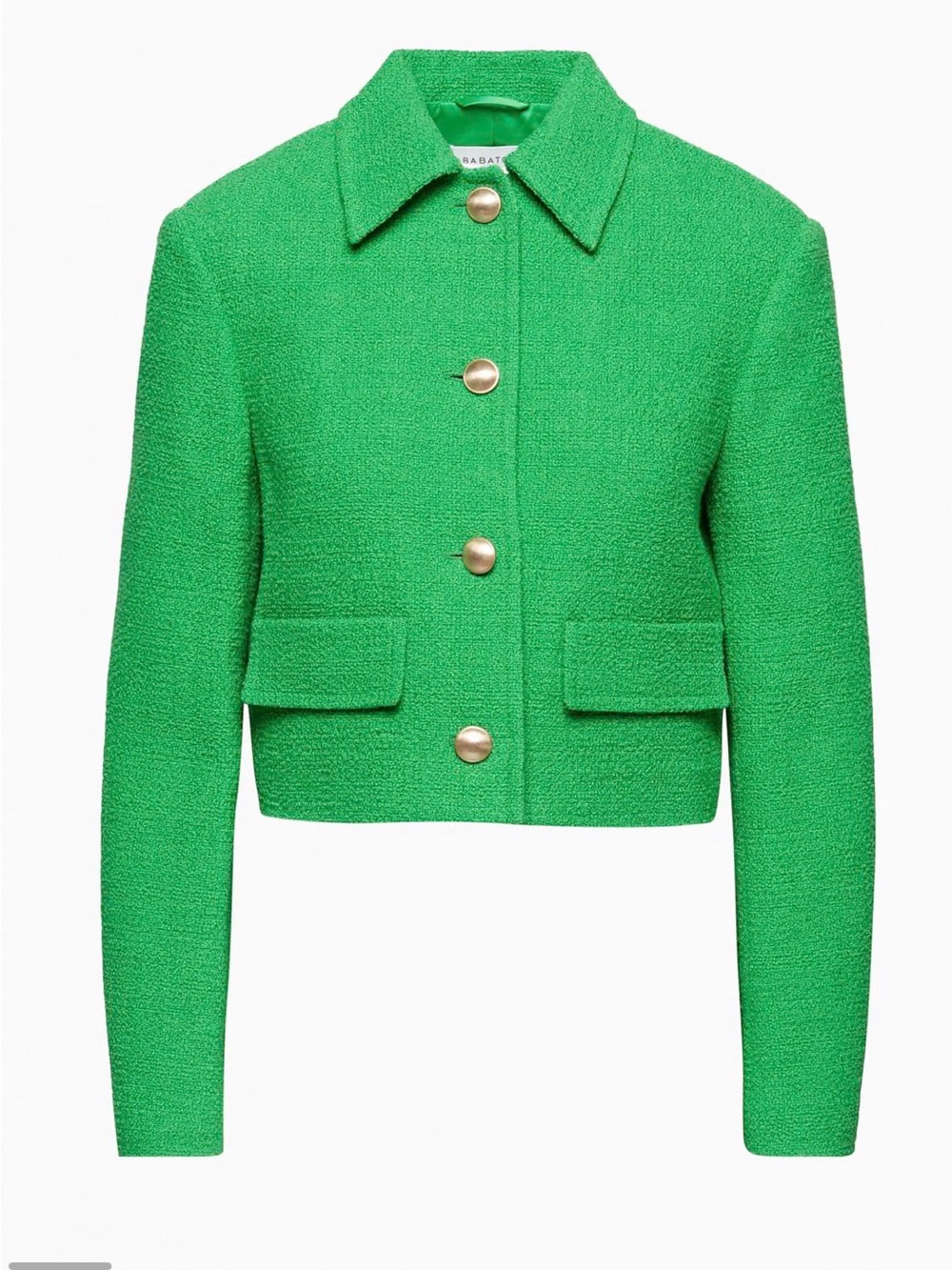 Aritzia Frances Blazer - Emerald Green Cropped Bouclé